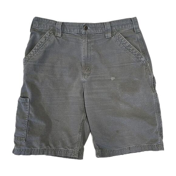 Carhartt Mens Carpenter Shorts Sz 34 B147 Original Fit Gray Cotton Workwear - Picture 1 of 8